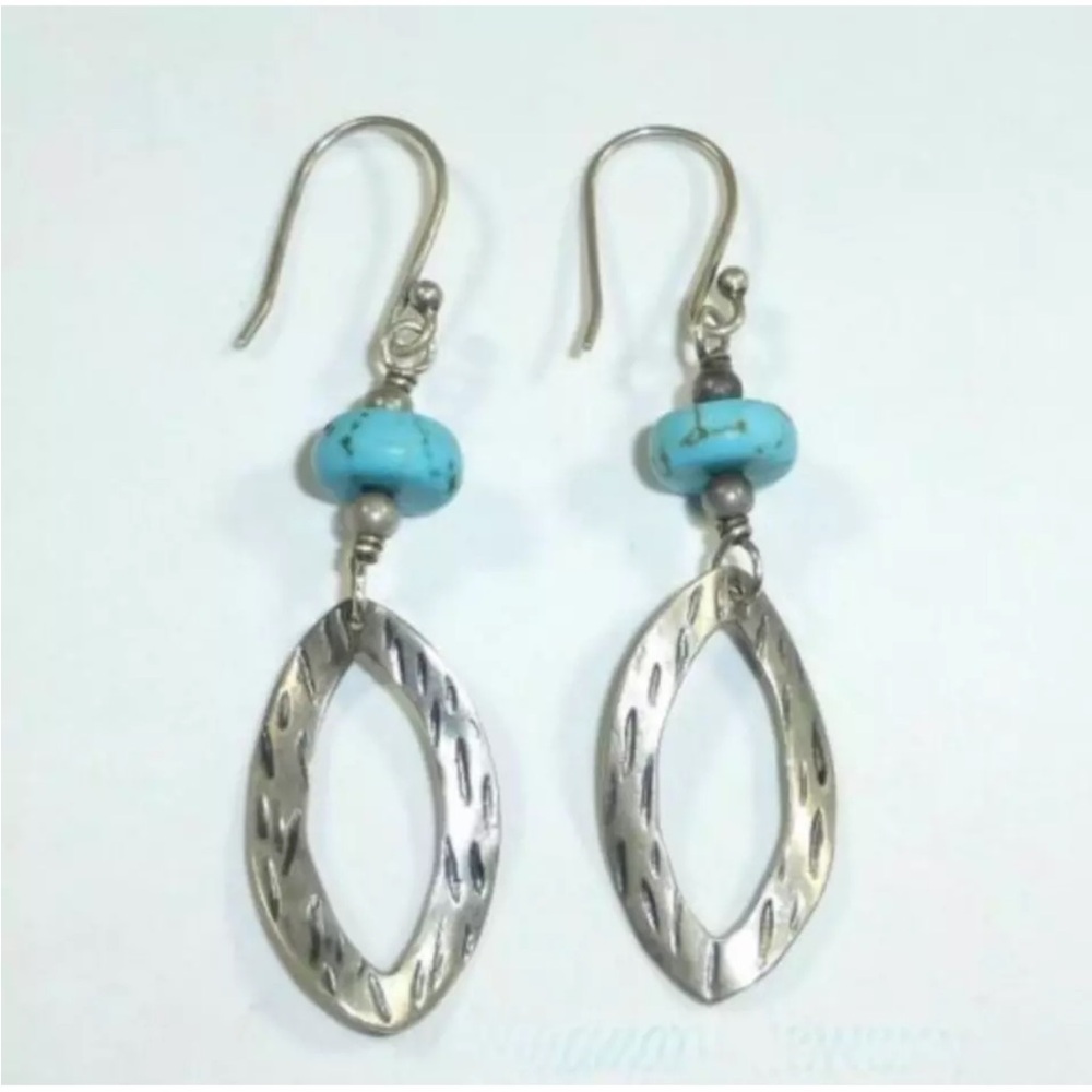 Silpada Vintage Rare Oxidized
Sterling Silver Turquoise Bead
Dangle Earrings
